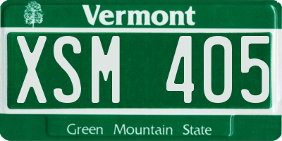 VT license plate XSM405