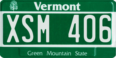 VT license plate XSM406