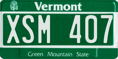 VT license plate XSM407