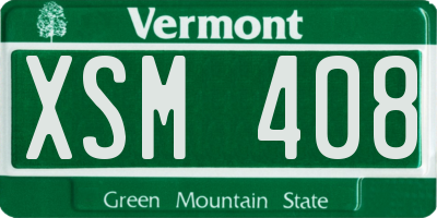 VT license plate XSM408