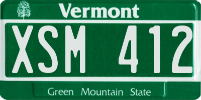VT license plate XSM412