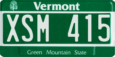VT license plate XSM415