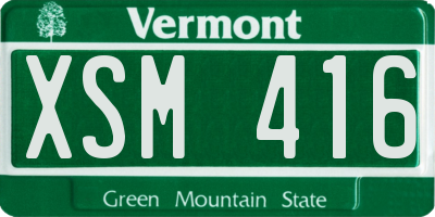 VT license plate XSM416