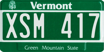 VT license plate XSM417
