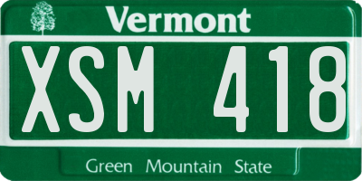 VT license plate XSM418