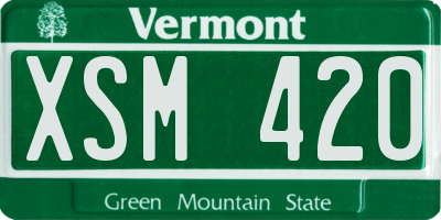 VT license plate XSM420