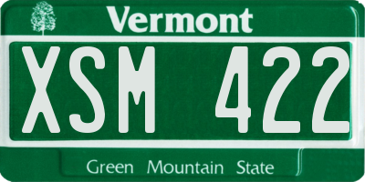 VT license plate XSM422