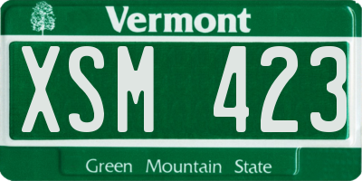 VT license plate XSM423