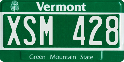 VT license plate XSM428