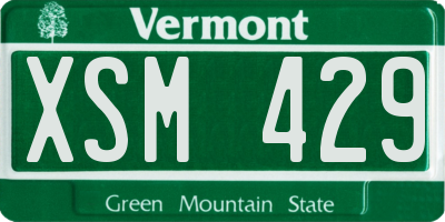 VT license plate XSM429