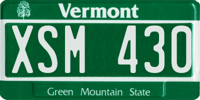 VT license plate XSM430