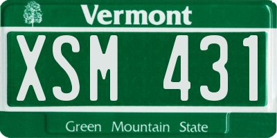 VT license plate XSM431