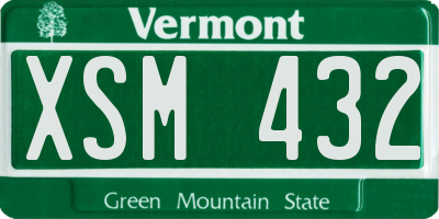 VT license plate XSM432
