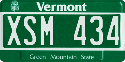 VT license plate XSM434
