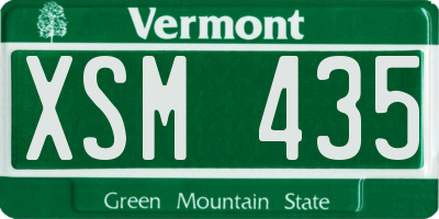 VT license plate XSM435