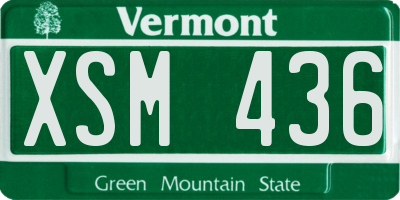 VT license plate XSM436
