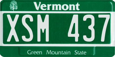 VT license plate XSM437