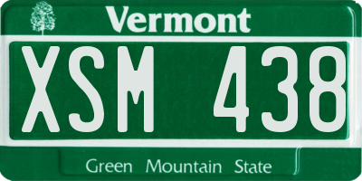 VT license plate XSM438