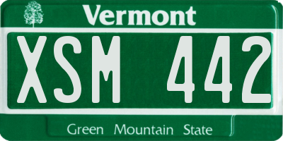 VT license plate XSM442