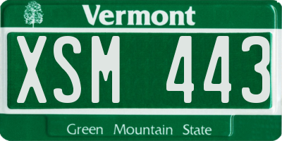 VT license plate XSM443