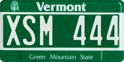 VT license plate XSM444