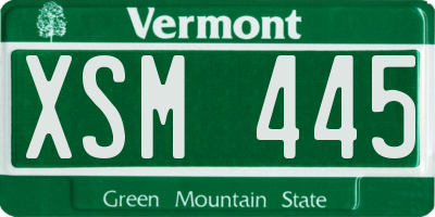 VT license plate XSM445