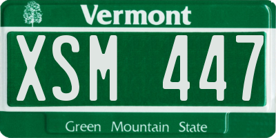 VT license plate XSM447