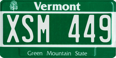 VT license plate XSM449