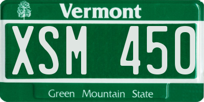 VT license plate XSM450