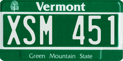 VT license plate XSM451