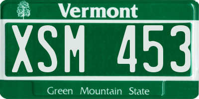 VT license plate XSM453