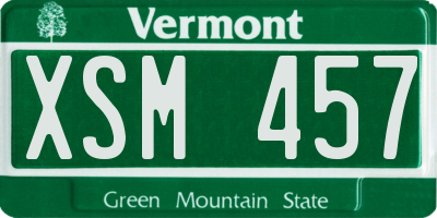 VT license plate XSM457