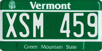 VT license plate XSM459