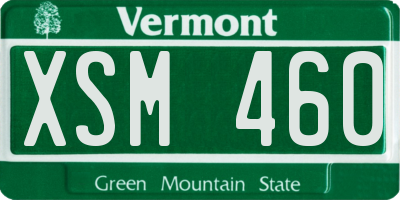 VT license plate XSM460