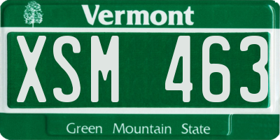 VT license plate XSM463