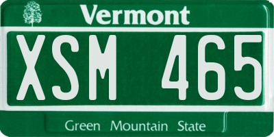 VT license plate XSM465