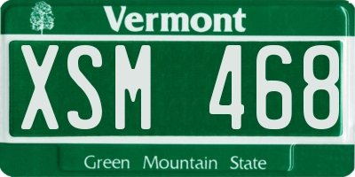 VT license plate XSM468