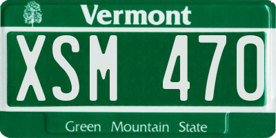 VT license plate XSM470