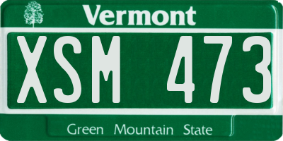VT license plate XSM473