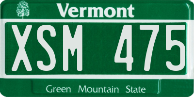 VT license plate XSM475