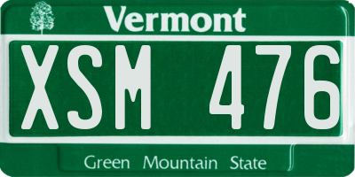 VT license plate XSM476