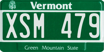 VT license plate XSM479
