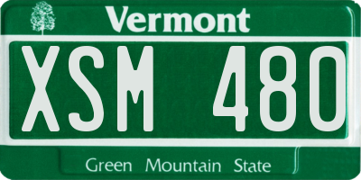 VT license plate XSM480