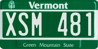 VT license plate XSM481