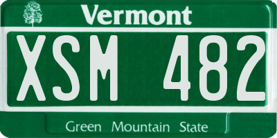 VT license plate XSM482