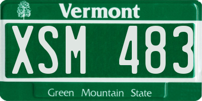 VT license plate XSM483