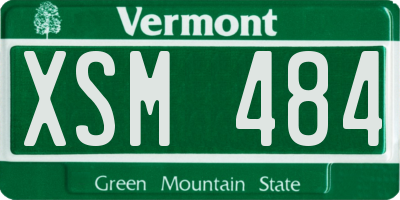 VT license plate XSM484