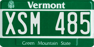 VT license plate XSM485