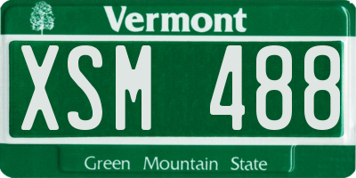 VT license plate XSM488