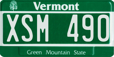 VT license plate XSM490